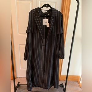 Black pinstripe duster